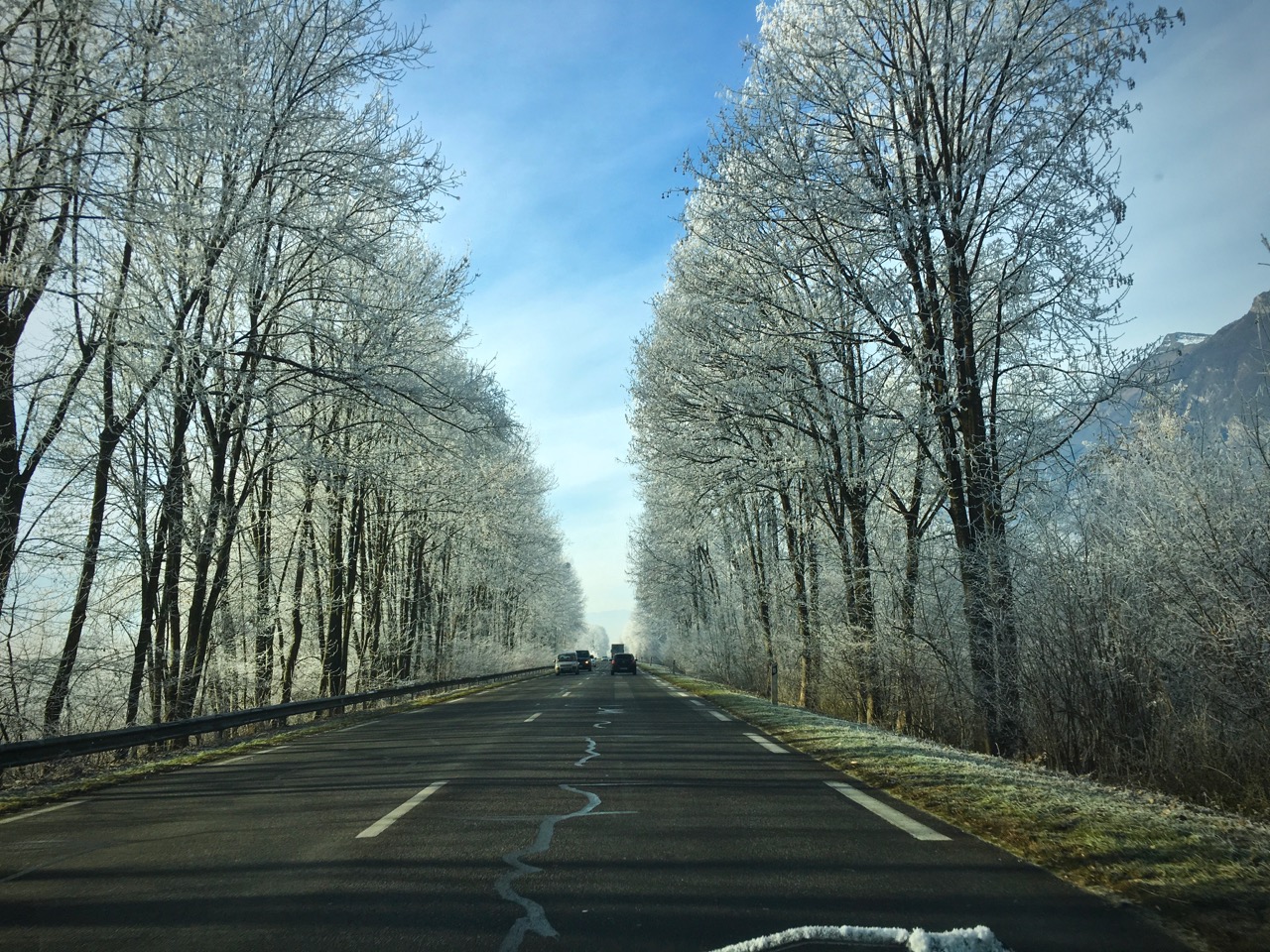 Sur la route par grand froid