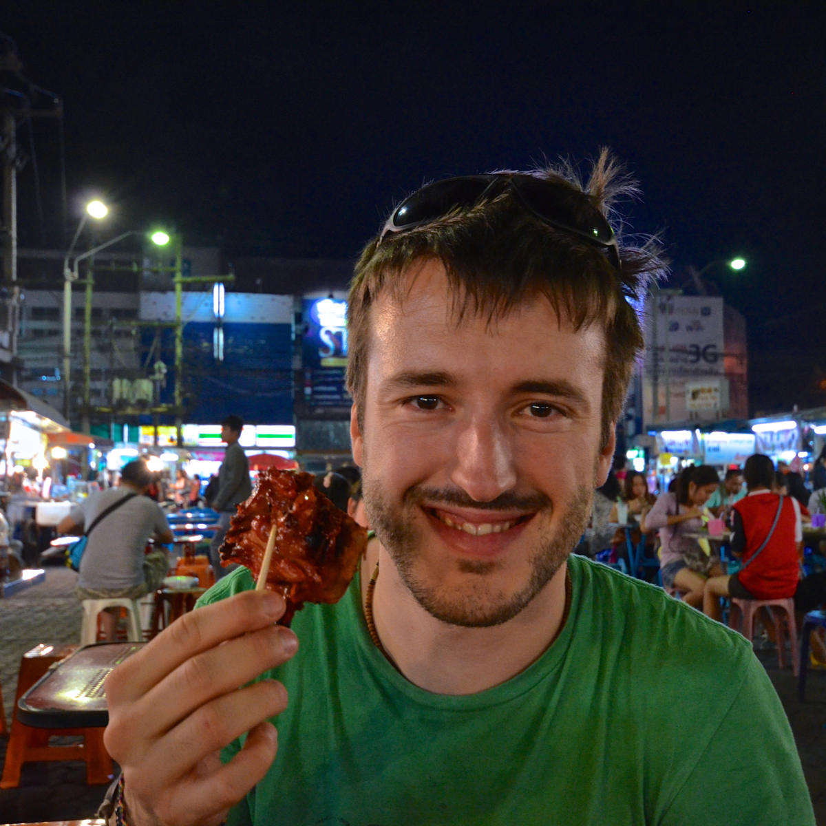 Brochette au marché